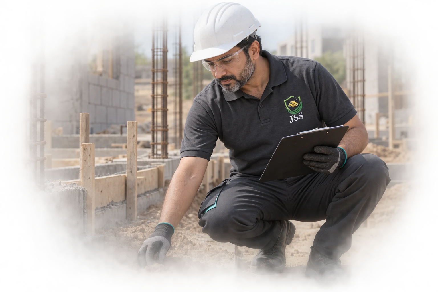 AI-generated JSS worker illustrating Termite (Dheemak) Control Pre-Construction